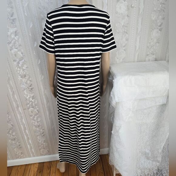 Tahari Black and White Striped Maxi Dress - Picture 5 of 7